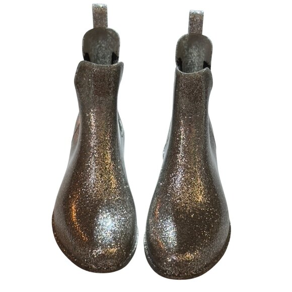 SKECHERS The Puddlers Women's Silver Glitter Chelsea Rain Boots Size 9 - Picture 10 of 10